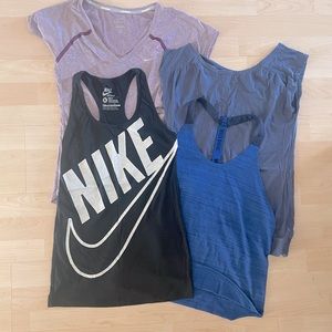 Nike Athleta racerback dry fit tank activewear tops small medium bundle